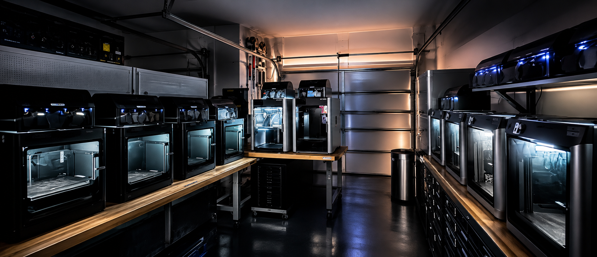 LZR Engineering HQ — production 3D printer farm